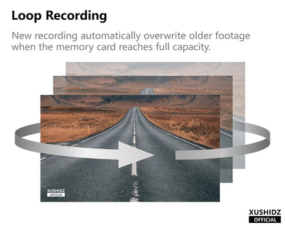 Caméra de tableau de bord avec caméra de stationnement DVR à double canal et vision nocturne, capteur G et WIFI