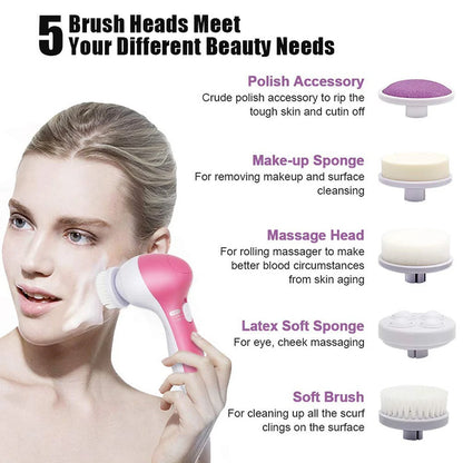 Electric Facial Cleaning Brush - Spa Skin Care Massager