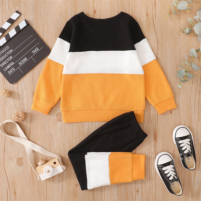 Girls' Fashion Color Matching Two-Piece Set