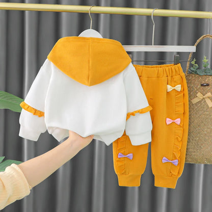 Spring Autumn Toddler Girls 2-Piece T-Shirt and Pants Set - Casual Kids Tracksuit