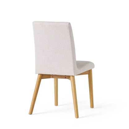Mid Century Natural Fabric Dining Chairs