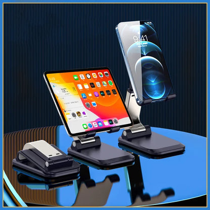 Faltbarer Telefonständer aus Metall für den Schreibtisch für iPad, iPhone, Smartphone