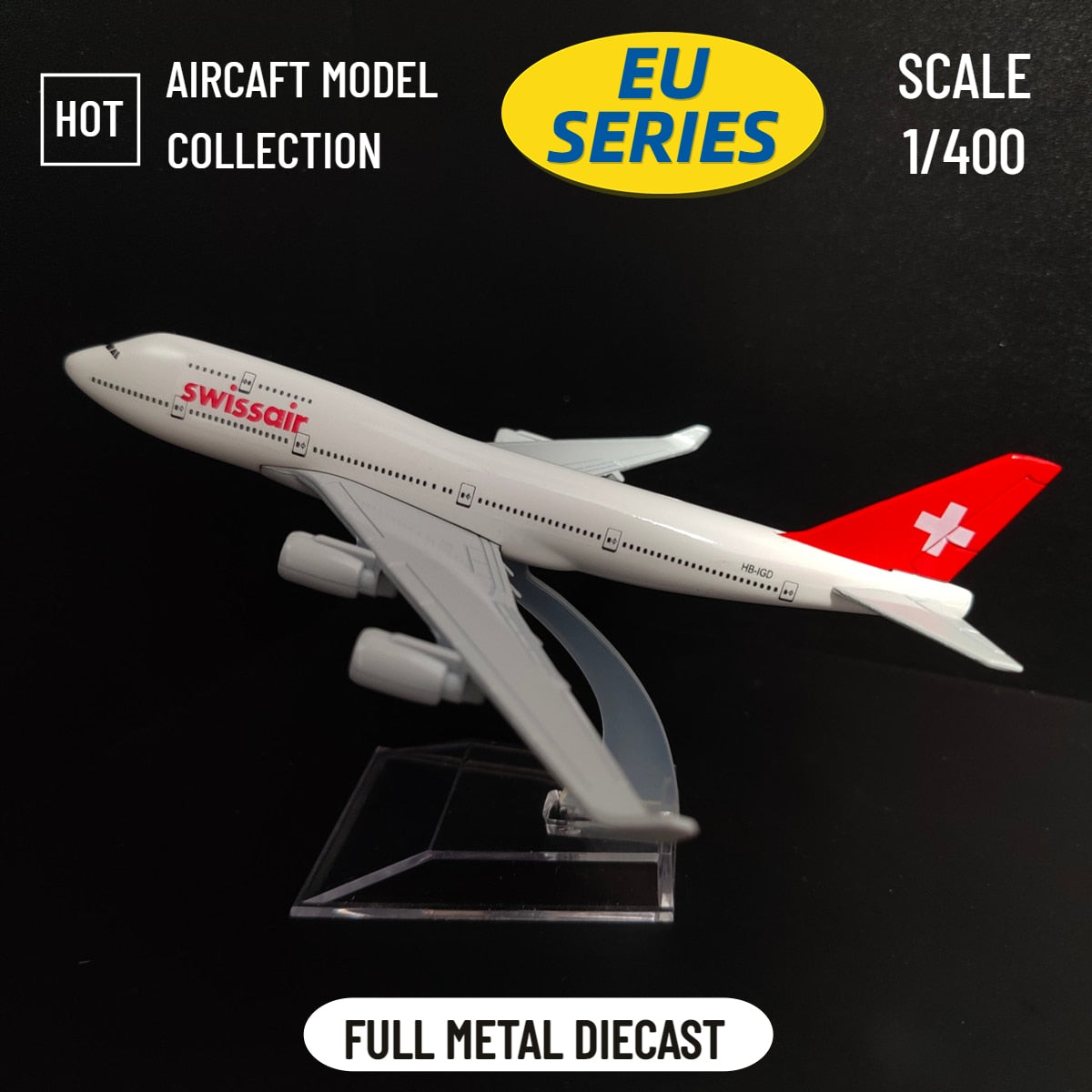 Swissair B747 Diecast Airplane Model