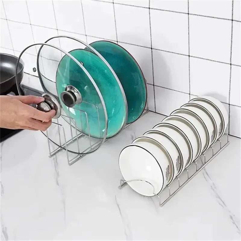 Stainless Steel Dish and Pot Lid Organizer