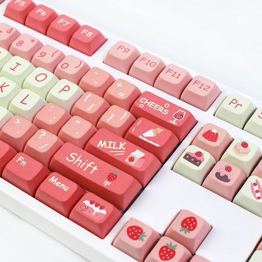 Süße Erdbeer-PBT-XDA-Tastenkappen 🍓