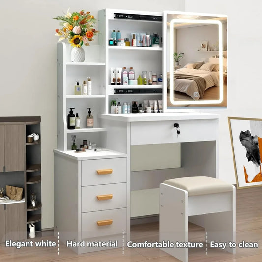 Ensemble de bureau de maquillage avec coiffeuse de maquillage