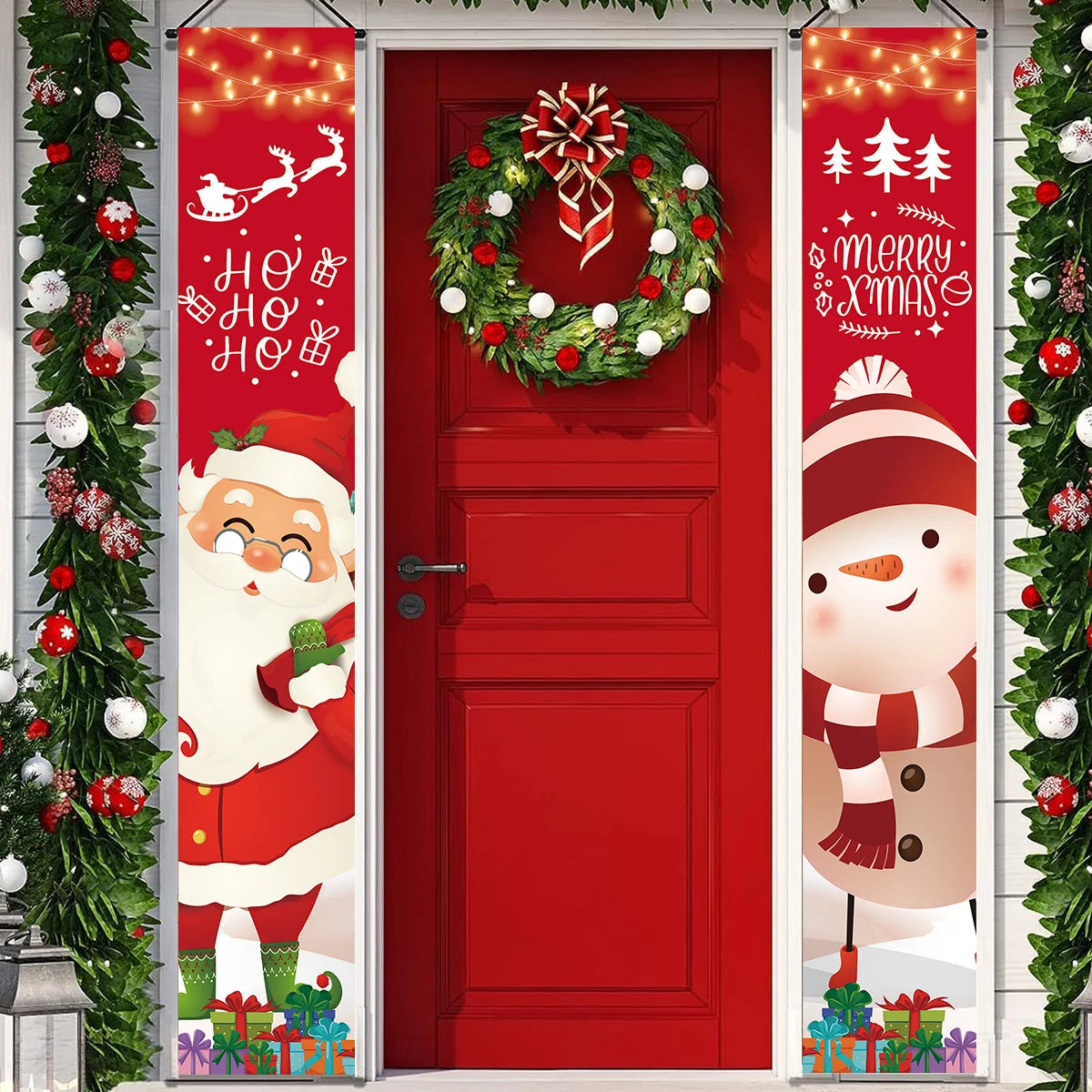 Merry Christmas Door Banner Hanging Decoration