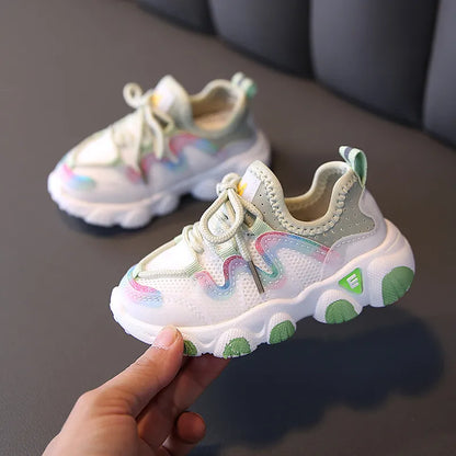 New Spring Children Shoes for Girls Sport Shoes Fashion Breathable Baby Shoes Soft Bottom Non-slip Casual Kids Girl Sneakers