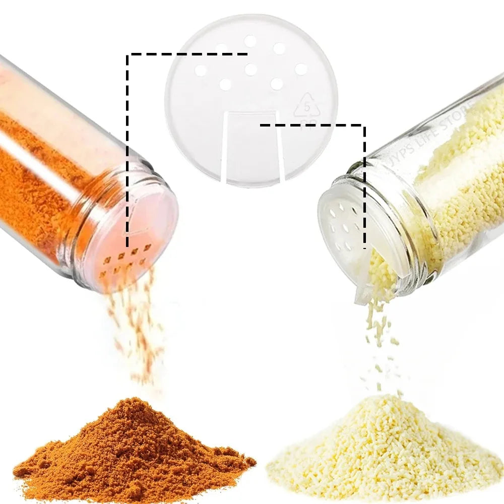 6-Piece Acacia Wood-Covered Glass Spice Jars Set