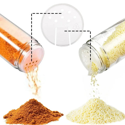 6-Piece Acacia Wood-Covered Glass Spice Jars Set