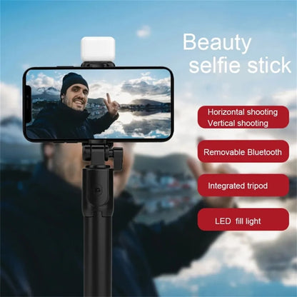 Trépied pour perche à selfie pour téléphone portable, avec télécommande Bluetooth et support pour téléphone sans fil