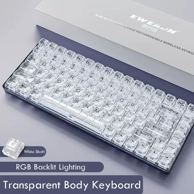 Wireless Mechanical Keyboard Bluetooth Transparent Gasket