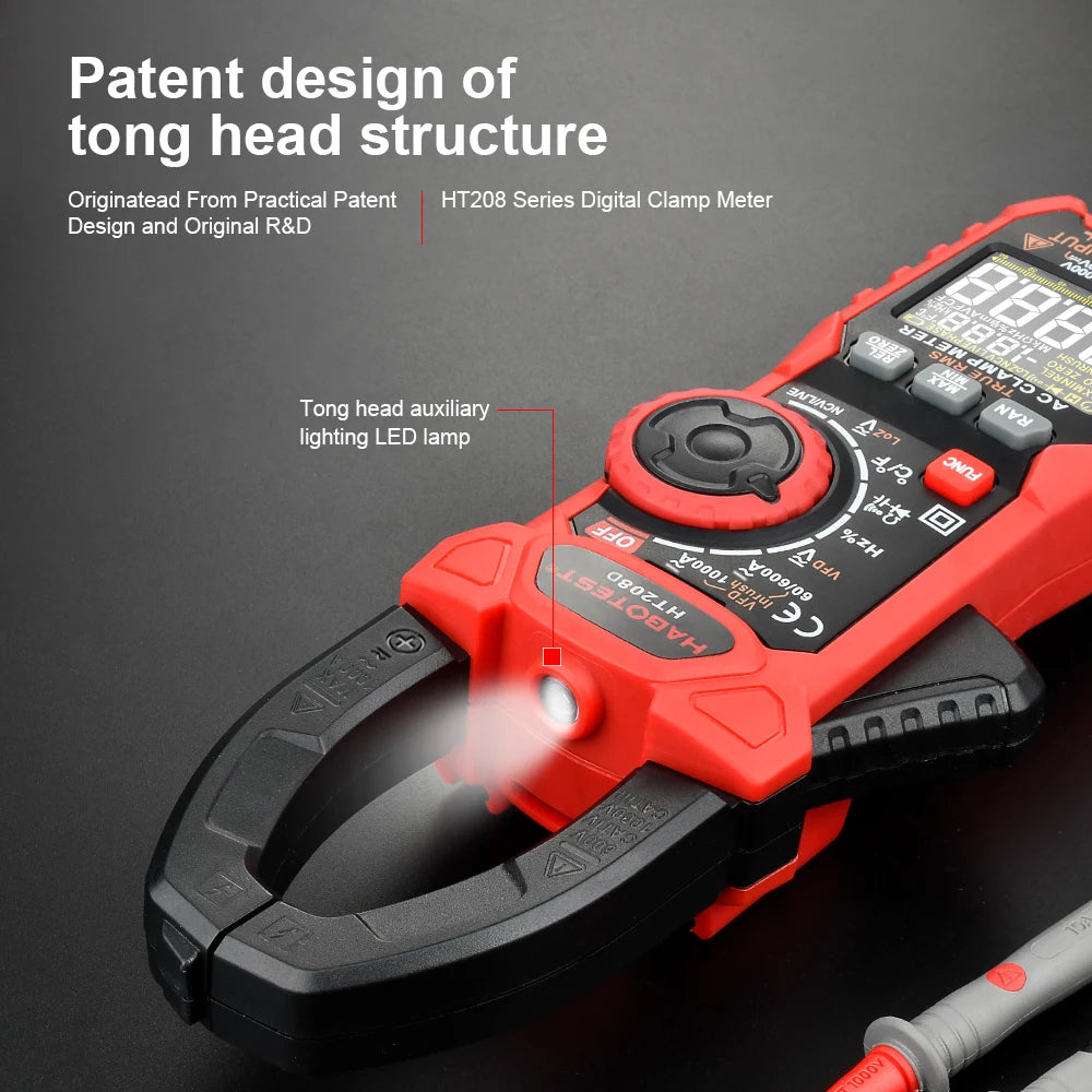 Pince ampèremétrique numérique HT208 - Multimètre True RMS