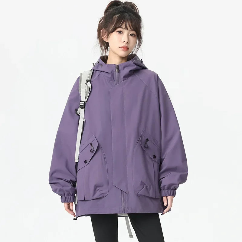 Men Loose Sweatshirt  Adjustable Pockets