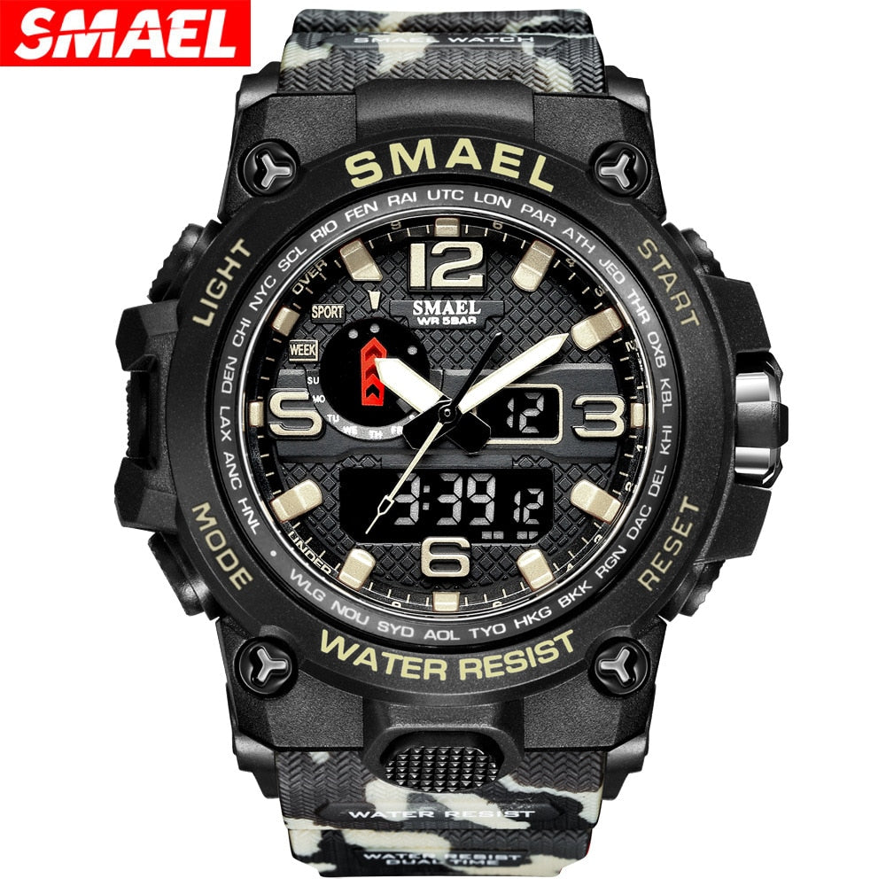 SMAEL 1545D Men's Waterproof Dual Display Watch