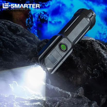 Rechargeable Telescopic Zoom Tactical LED Flashlight Waterproof Torch - 4 Lighting Modes Long-Range Camping Fishing