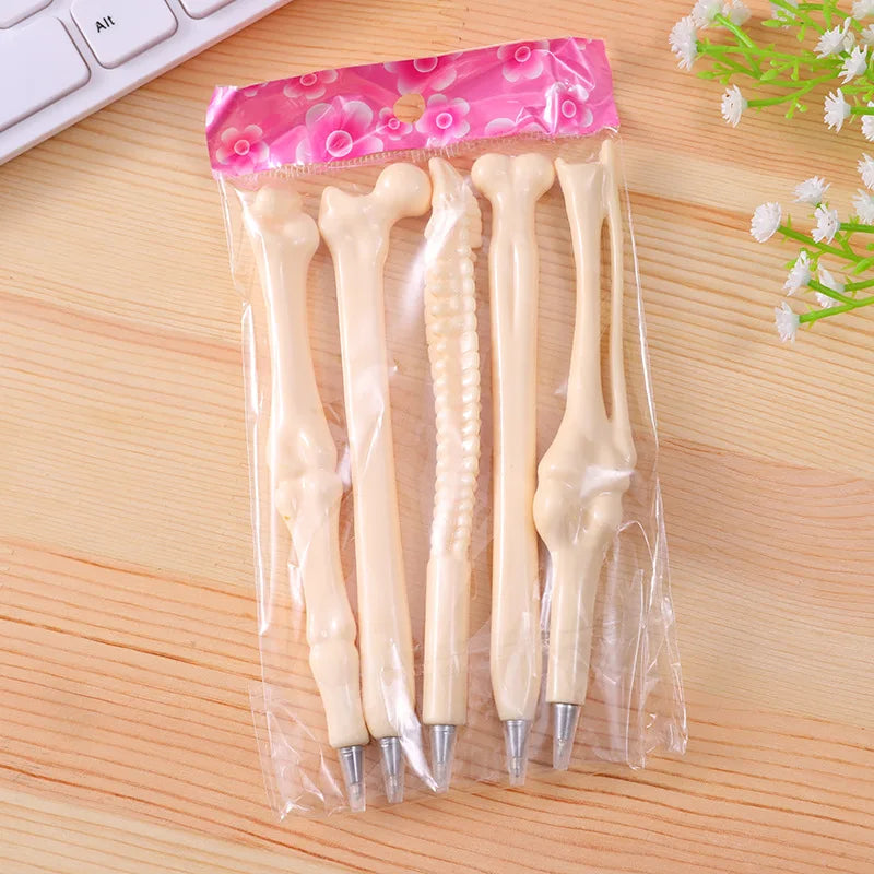 5Pcs Lifelike Bone-Shaped Ballpoint Pens