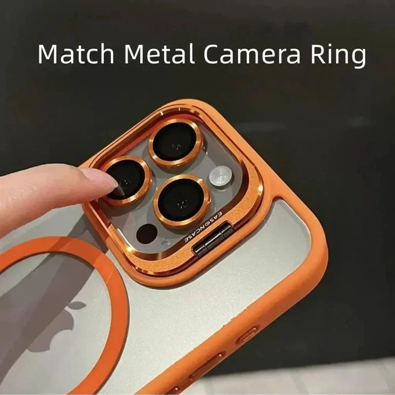 Magnetic Magsafe Phone Case Stand Glass Lens Protector Cover