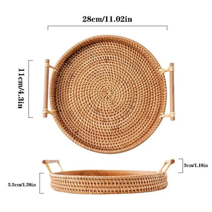 Assiette à pain de petit déjeuner de forme ronde avec poignée