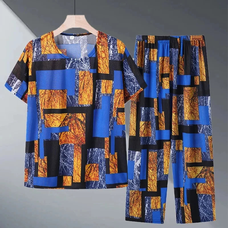 2PCS Women Summer Half Sleeve Blouse Tracksuit