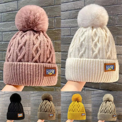 Women's Fashion Pompom Beanie - Thick Warm Winter Hat