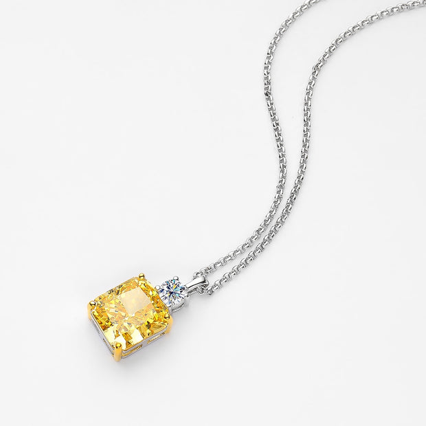 Yellow Topaz Diamond Pendant