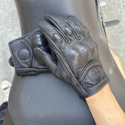 Motorcycle Leather Gloves - Winter Protection