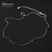 Rainbow Crystal Long Chain Necklace