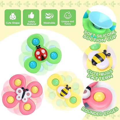 Cartoon Suction Cup Rattles Baby Bath Toys