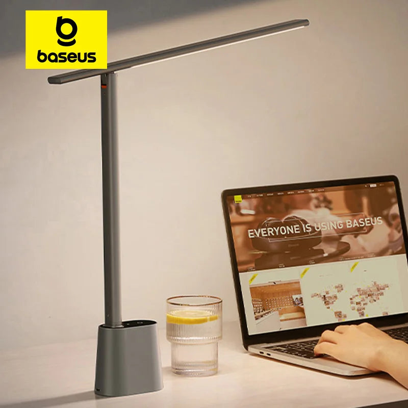 Lampe de bureau LED à intensité variable - Protection des yeux - Lampe de bureau pliable avec luminosité adaptative intelligente