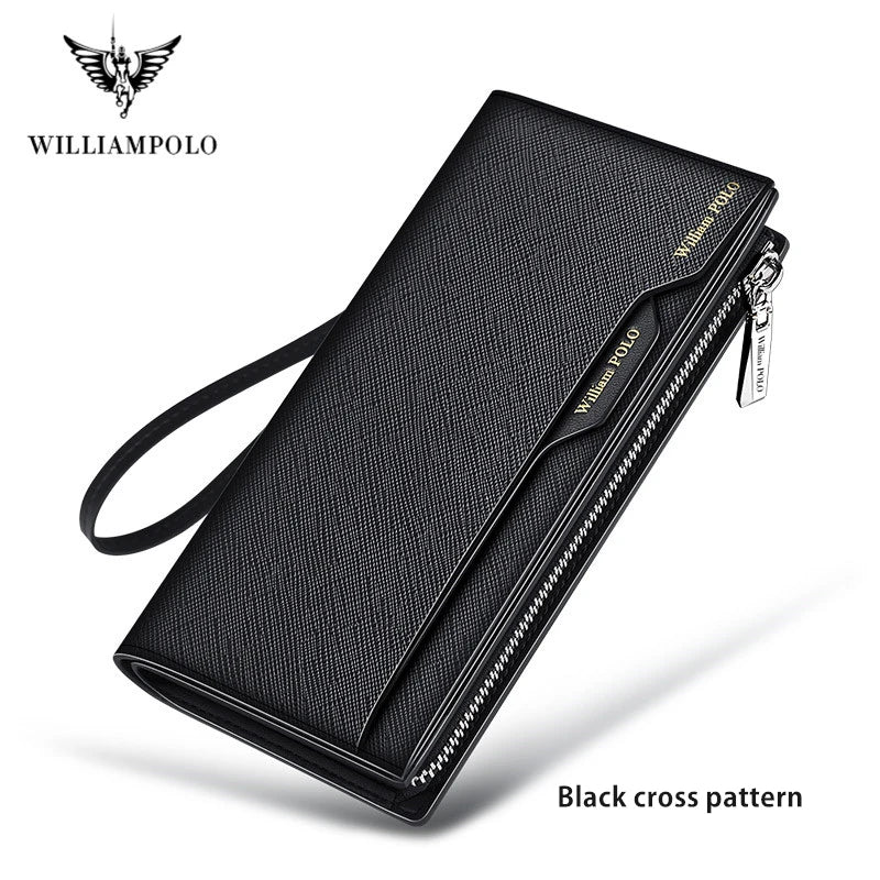 Men's Leather Handbag  Multifunctional Long Card Holder