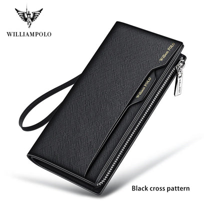 Men's Leather Handbag  Multifunctional Long Card Holder