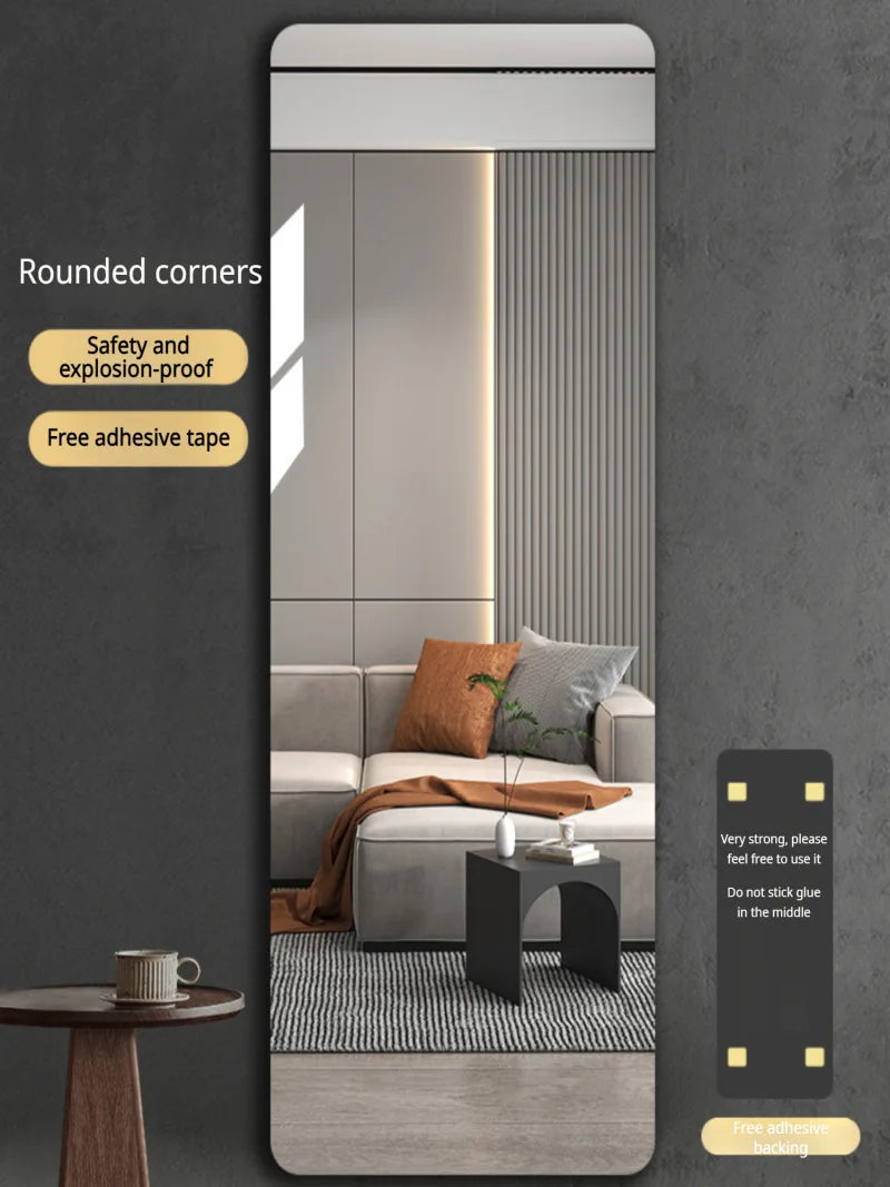 Autocollant mural miroir doux - Miroir de montage domestique complet