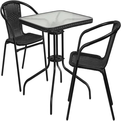Paquet de 4 chaises de patio en rotin