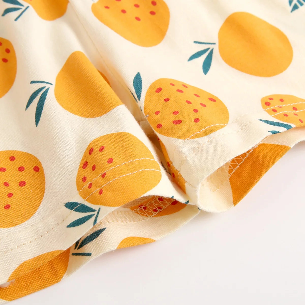 Children's Short Sleeve Cute Printing Cotton Top & Bottom Clothes Set