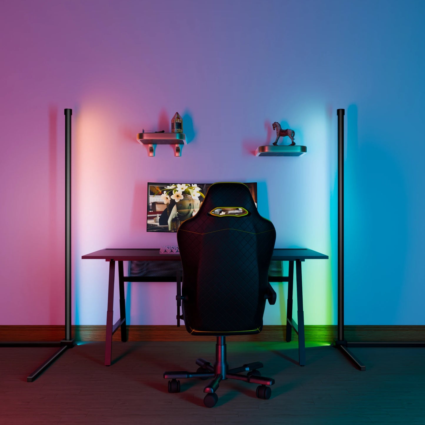 Lampadaire intelligent RGB - Lumière d'ambiance changeante de 16 millions de couleurs 