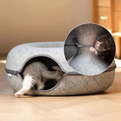 Interactive Cat Tunnel Bed - Kitty's Playful Paradise