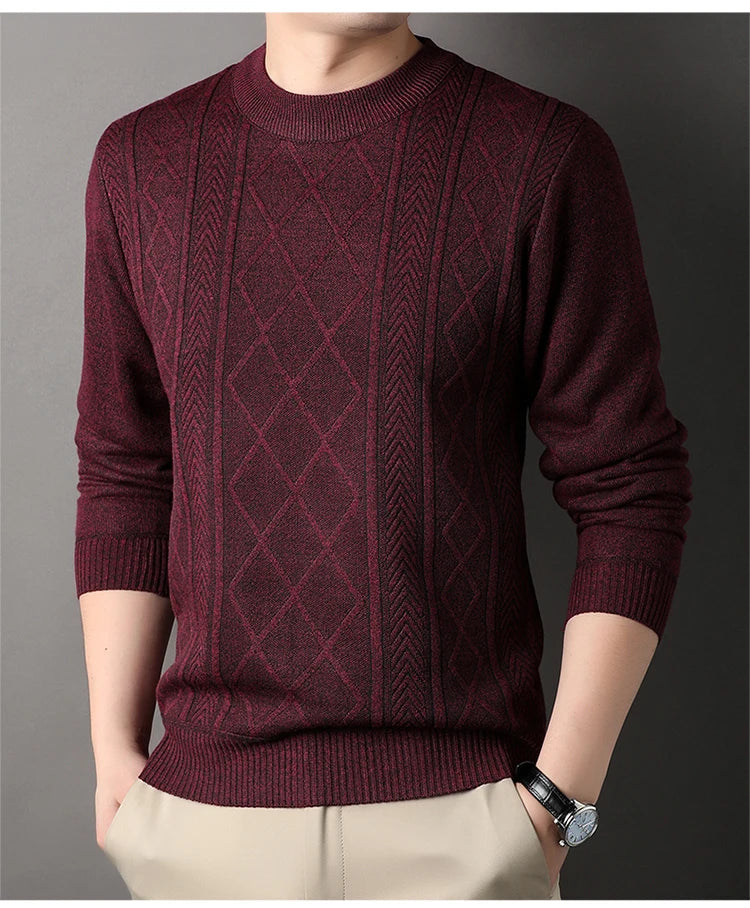 Versatile Men's Knit Pullover Sweater