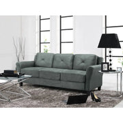 Sofa with Curved Arms, Black Upholstery