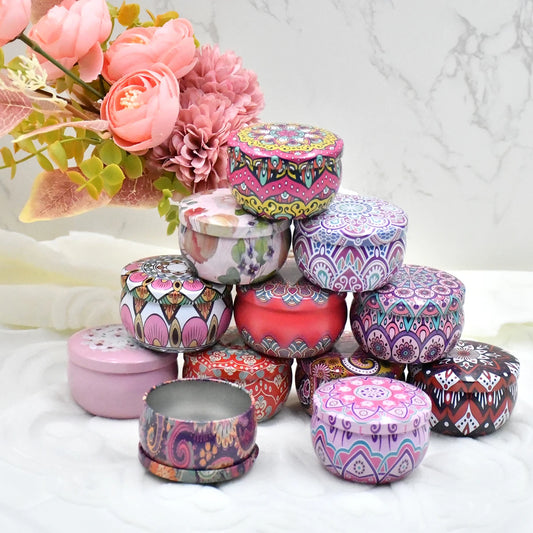 12/24 Stück 2,2 oz Metallkerzendosen