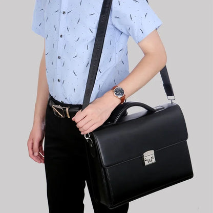 Men's PU Leather Laptop Handbag