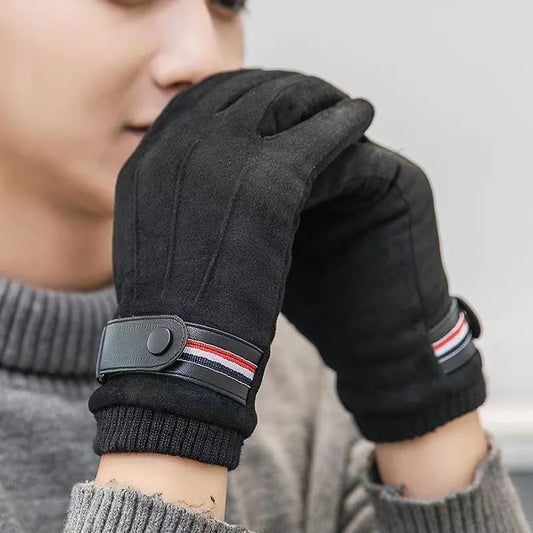 Men's Winter Suede Gloves - Thickened