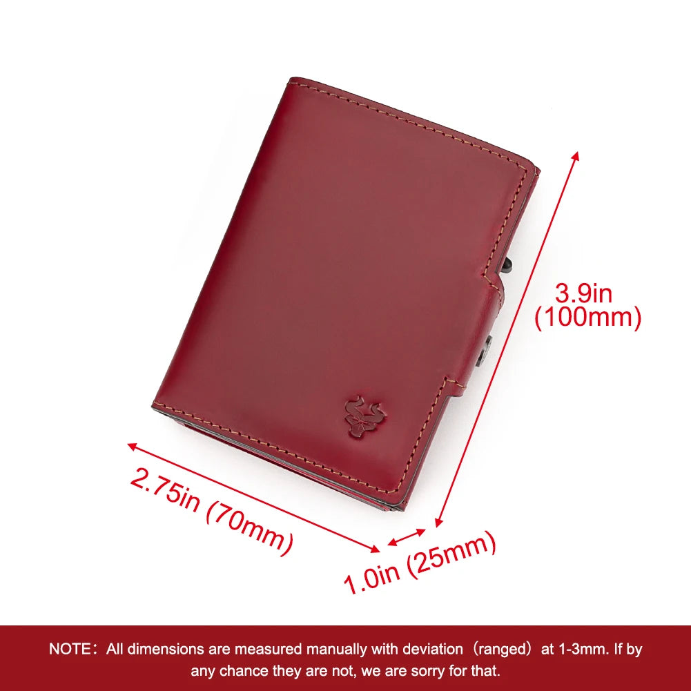 New Automatic Card Holder Genuine Leather Wallet