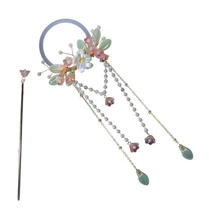 Tassel Hair Clip & Pearl Barrettes Set