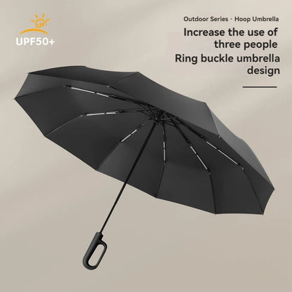 20-Rib Ring Buckle Design Fully Automatic Folding Umbrella Extra Large Strong Sunshade