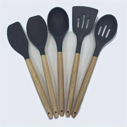 Wooden Handle Heat Resistant Kitchen Utensils Set