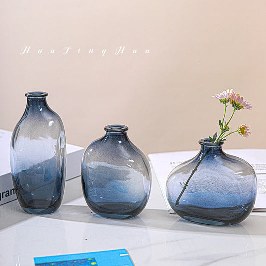 Transparent Glass Vase Desktop Flower Holder Decoration