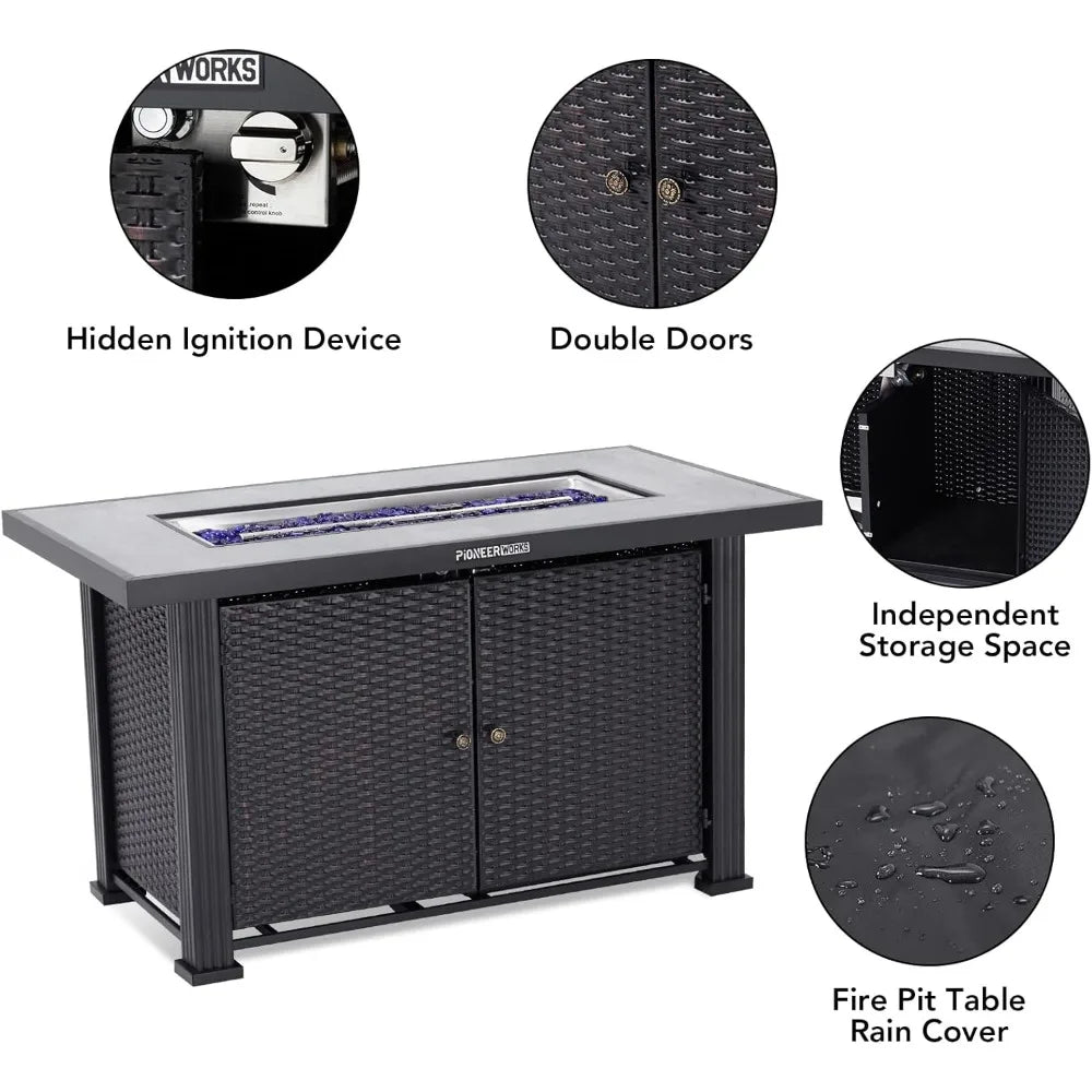 Table de foyer au gaz, 28 pouces, 50 000 BTU