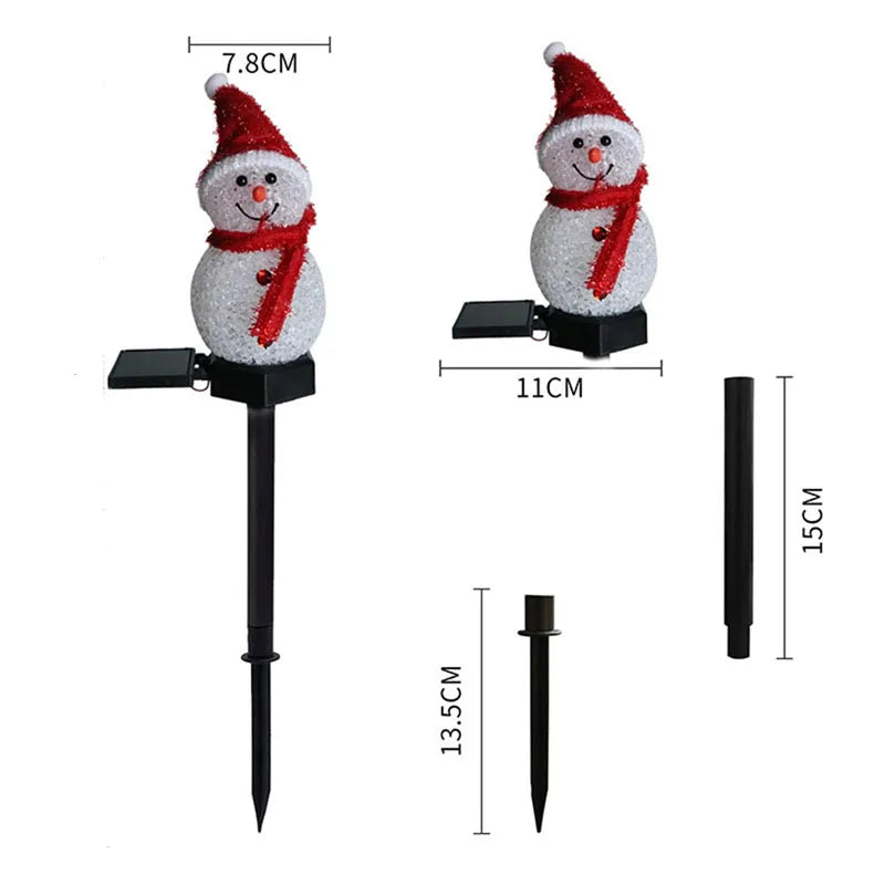 Solar Snowman Lights - Outdoor Christmas Lawn Decor