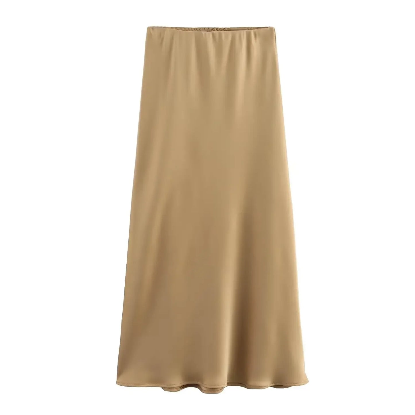 Damen Midi-Plissee-Rock aus Satin